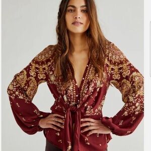 Free People Run Free Blouse M